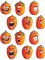 Set Of Wacky Jack-O-Lantern Halloween Themed Sticker Decorations